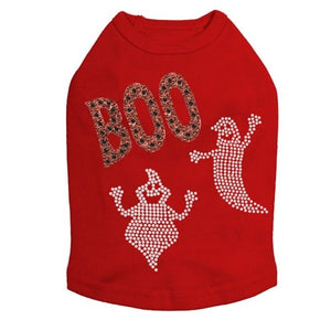 Orange Glitter Boo with Rhinestone Ghost Tank Top - Many Colors - Posh Puppy Boutique