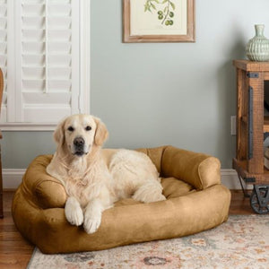 Overstuffed Luxury Dog Sofa in Luxury Microsuede Collection - Posh Puppy Boutique