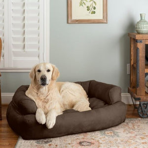 Overstuffed Luxury Dog Sofa in Luxury Microsuede Collection - Posh Puppy Boutique