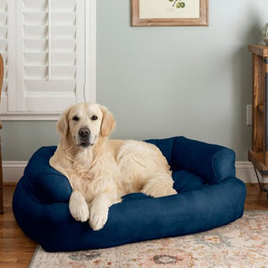 Overstuffed Luxury Dog Sofa in Luxury Microsuede Collection - Posh Puppy Boutique