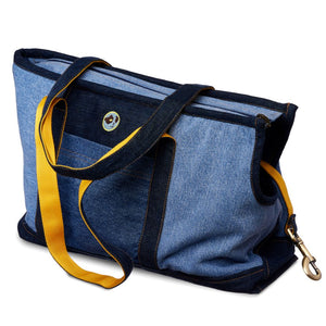 Patched Denim Dog Carrier - Posh Puppy Boutique