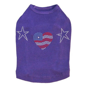 Patriotic Heart with Stars Dog Tank in Many Colors - Posh Puppy Boutique