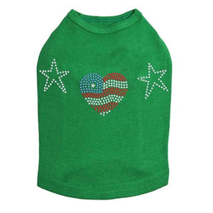 Patriotic Heart with Stars Dog Tank in Many Colors - Posh Puppy Boutique