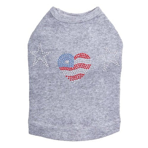 Patriotic Heart with Stars Dog Tank in Many Colors - Posh Puppy Boutique