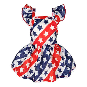 Patriotic Stars & Stripes Dress - Posh Puppy Boutique