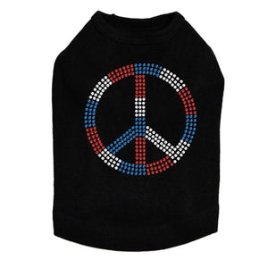 Peace Sign Red, White, & Blue Rhinestone Tank - Many Colors - Posh Puppy Boutique