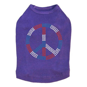 Peace Sign Red, White, & Blue Rhinestone Tank - Many Colors - Posh Puppy Boutique