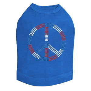 Peace Sign Red, White, & Blue Rhinestone Tank - Many Colors - Posh Puppy Boutique