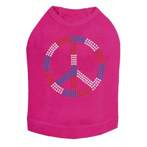 Peace Sign Red, White, & Blue Rhinestone Tank - Many Colors - Posh Puppy Boutique