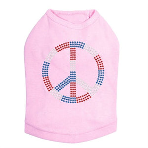 Peace Sign Red, White, & Blue Rhinestone Tank - Many Colors - Posh Puppy Boutique