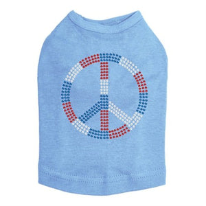 Peace Sign Red, White, & Blue Rhinestone Tank - Many Colors - Posh Puppy Boutique