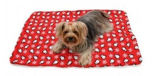 Penguins & Snowflakes Flannel - Ultra - Plush Blanket - Red - Posh Puppy Boutique