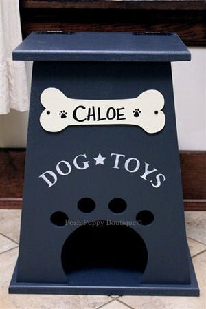 Personalized Dog Toy Box - Black - Posh Puppy Boutique