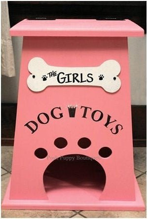 Personalized Dog Toy Box - Burgundy - Brown - Posh Puppy Boutique