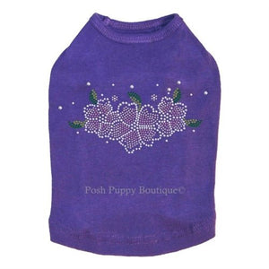 Pink Flowers Rhinestones Tanks - Many Colors - Posh Puppy Boutique