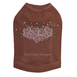 Pink Flowers Rhinestones Tanks - Many Colors - Posh Puppy Boutique