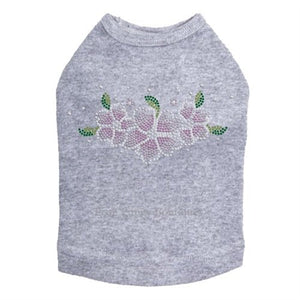 Pink Flowers Rhinestones Tanks - Many Colors - Posh Puppy Boutique