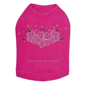 Pink Flowers Rhinestones Tanks - Many Colors - Posh Puppy Boutique