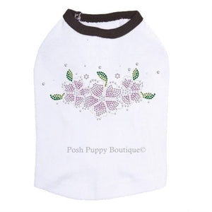 Pink Flowers Rhinestones Tanks - Many Colors - Posh Puppy Boutique