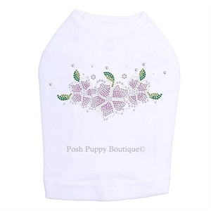 Pink Flowers Rhinestones Tanks - Many Colors - Posh Puppy Boutique