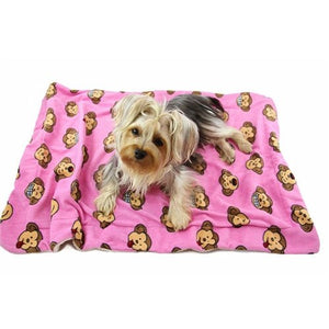 Pink Silly Monkey Ultra - Plush Blanket - Posh Puppy Boutique