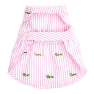 Pink Stripe Alligator Dress - Posh Puppy Boutique