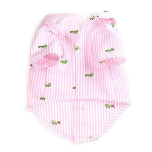 Pink Stripe Alligator Shirt - Posh Puppy Boutique