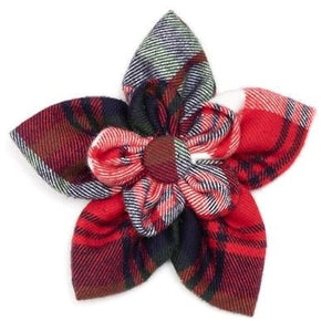 Plaid Flower Slider - Red - Green - Navy - Posh Puppy Boutique