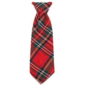 Plaid III Neck Tie - Red - Posh Puppy Boutique