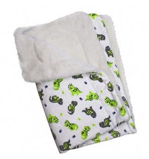 Playful Dinosaur Flannel - Ultra - Plush Blanket - Posh Puppy Boutique