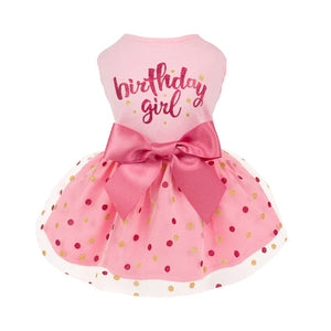 Polka Dot Birthday Girl Tulle Dress - Posh Puppy Boutique