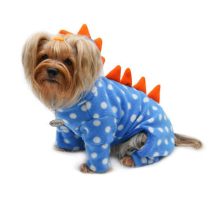 Polka Dots Dino Fleece Hooded Bodysuit/Pajamas & Matching Blanket - Posh Puppy Boutique