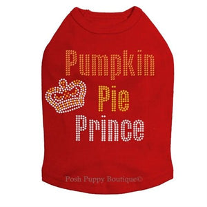 Pumpkin Pie Prince Rhinestone Tanks - Many Colors - Posh Puppy Boutique