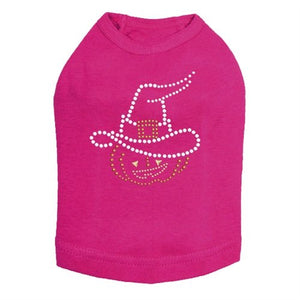 Pumpkin with Witch Hat Rhinestuds Tank Top - Many Colors - Posh Puppy Boutique