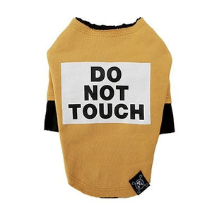 PuppyAngel Do Not Touch Rough Cut Layered Round T - shirt - Yellow - Posh Puppy Boutique