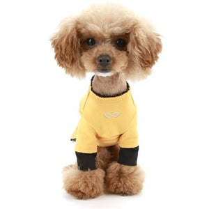 PuppyAngel Do Not Touch Rough Cut Layered Round T - shirt - Yellow - Posh Puppy Boutique