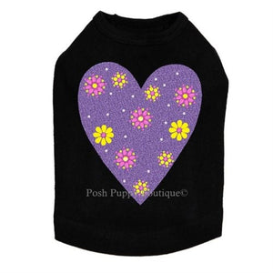 Purple Glitter Heart Rhinestone Tanks - Many Colors - Posh Puppy Boutique