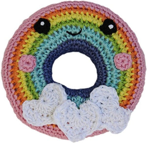Rainbow Donut Knit Toy - Posh Puppy Boutique