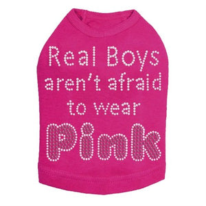 Real Boys Aren't Afraid to Wear Pink Rhinestone Tank - Many Colors - Posh Puppy Boutique