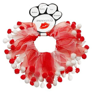 Red and White Fuzzy Wuzzy Smoocher - Candy Cane - Posh Puppy Boutique