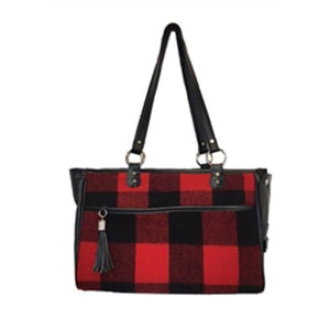 Red Buffalo Plaid Tote - Posh Puppy Boutique