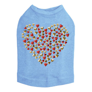 Red & Gold Nailhead Hearts Dog Tank in Many Colors - Posh Puppy Boutique