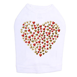 Red & Gold Nailhead Hearts Dog Tank in Many Colors - Posh Puppy Boutique