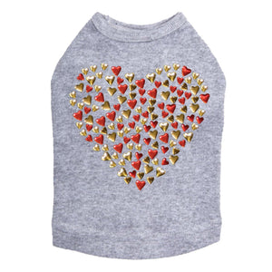 Red & Gold Nailhead Hearts Dog Tank in Many Colors - Posh Puppy Boutique