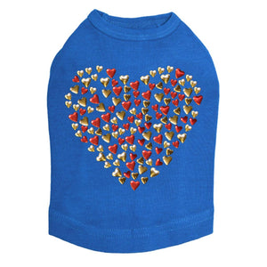 Red & Gold Nailhead Hearts Dog Tank in Many Colors - Posh Puppy Boutique