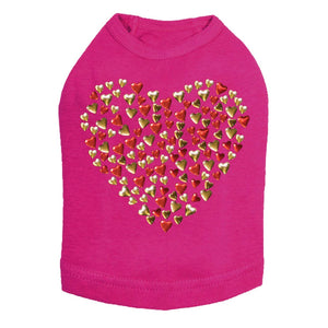 Red & Gold Nailhead Hearts Dog Tank in Many Colors - Posh Puppy Boutique