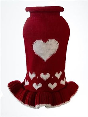 Red Heart Sweater Dress - Posh Puppy Boutique