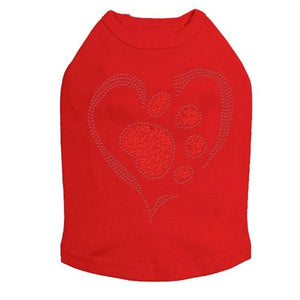 Red Paw Heart Tank - Many Colors - Posh Puppy Boutique