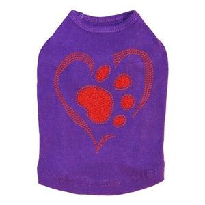 Red Paw Heart Tank - Many Colors - Posh Puppy Boutique