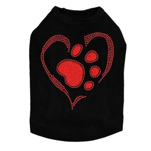 Red Paw Heart Tank - Many Colors - Posh Puppy Boutique